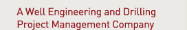 A Well Engineering and Drilling Project Management Company